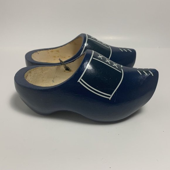Skinwood Wooden Clogs Kids Size 5.5 Blue Made in Holland - Picture 2 of 10